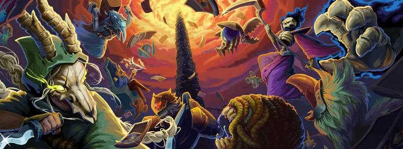 Slay the Spire 2 key art with the spire looming